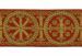 Picture of Byzantine Galloon Golden Thread Wheel H. cm 9 (3,5 inch) Polyester and Acetate Fabric Red Celestial Olive Green Violet Yellow Ivory Red Brown Rosewood Light blue Brown Rosewood Trim Orphrey Banding for liturgical Vestments 