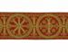 Picture of Byzantine Galloon Golden Thread Wheel H. cm 9 (3,5 inch) Polyester and Acetate Fabric Red Celestial Olive Green Violet Yellow Ivory Red Brown Rosewood Light blue Brown Rosewood Trim Orphrey Banding for liturgical Vestments 