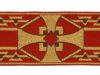 Imagen de Galón dorado Cruz H. 9 cm para ornamentos litúrgicos