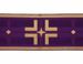Immagine di Stolone Filo oro Croce Stella H. cm 18 (7,1 inch) Poliestere Acetato Rosso Celeste Verde Avana Viola Bianco Rosa Tessuto per Paramenti liturgici