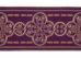 Picture of Orphrey Banding Fabric Byzantine Golden Thread Cross rings H. cm 18 (7,1 inch) Polyester Acetate Red Celestial Olive Green Violet Yellow White Ivory Bordeaux for liturgical Vestments 
