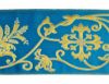 Immagine di Stolone per casula oro/colore Croce ramage H. 18 cm