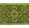 Imagen de Galón dorado Cruz Ortodoxa Flores H. 9 cm para ornamentos litúrgicos