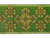 Imagen de Galón dorado Cruz Ortodoxa Flores H. 9 cm para ornamentos litúrgicos