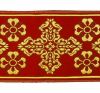 Imagen de Galón dorado Cruz Ortodoxa Flores H. 9 cm para ornamentos litúrgicos