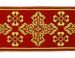 Picture of Galloon Golden Thread Cross H. cm 9 (3,5 inch) Polyester and Acetate Fabric Red Celestial Olive Green Violet Trim Orphrey Banding for liturgical Vestments 