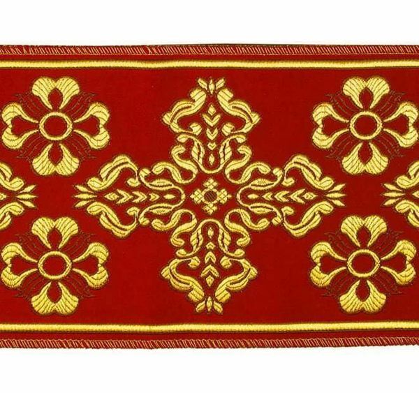 Immagine di Stolone per casula oro/colore Croce Ortodossa H. 18 cm