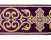 Picture of Orphrey Banding Fabric Golden Thread Cross H. cm 18 (7,1 inch) Polyester Acetate Red Celestial Olive Green Violet Yellow White Ivory Bordeaux for liturgical Vestments 