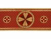 Picture of Gold/color liturgical Orphrey Cloverleaf Cross H. 18 cm (7,1 inch) lurex