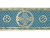 Picture of Gold/color liturgical Orphrey Cloverleaf Cross H. 18 cm (7,1 inch) lurex