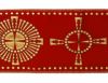 Immagine di Stolone per casula oro/colore Croce raggera H. 18 cm lurex