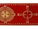 Immagine di Stolone oro Croce raggera H. cm 18 (7,1 inch) Lurex Rosso Celeste Verde Viola Bianco Tessuto per Paramenti liturgici