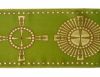 Immagine di Stolone per casula oro/colore Croce raggera H. 18 cm lurex