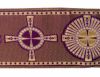 Immagine di Stolone per casula oro/colore Croce raggera H. 18 cm lurex