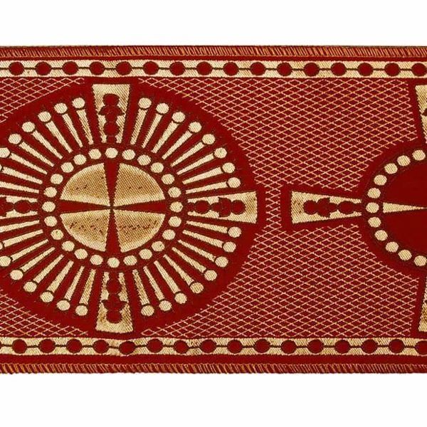 Immagine di Stolone per casula oro/colore Croce raggera H. 18 cm