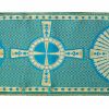 Immagine di Stolone per casula oro/colore Croce raggera H. 18 cm