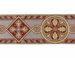 Picture of Byzantine Galloon Orphrey Banding Golden Thread for liturgical Vestments H. cm 9 (3,5 inch) Polyester and Acetate Fabric White Gold Black Violet White Havana White Pink Antique Gold Ivory Bordeaux Ivory Gardenia Fjord Blue 