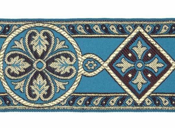 Immagine di Gallone laminette bizantino H. 8 cm per paramenti sacri