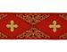 Picture of Galloon Golden Thread Rhombus & Crosses H. cm 9 (3,5 inch) Polyester and Acetate Fabric Red Celestial Olive Green Violet Yellow Ivory Black White Yellow Trim Orphrey Banding for liturgical Vestments 