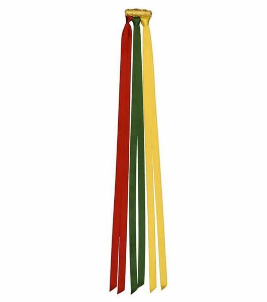 Immagine di Segnacolo Segnalibro a 3 nastri colorati con oliva dorata L. cm 45 (17,7 inch) Poliestere Acetato Marcatori di pagina per Missale e Testi Sacri
