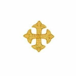 Immagine di Croci ricamate decorazione oro ricamate H. cm 4 (1,6 inch) in filato metallico e Cotone Applicazione per Casula Stole e Paramenti liturgici