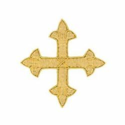 Immagine di Croci ricamate decorazione oro ricamate H. cm 8 (3,1 inch) in filato metallico Applicazione per Casula Stole e Paramenti liturgici