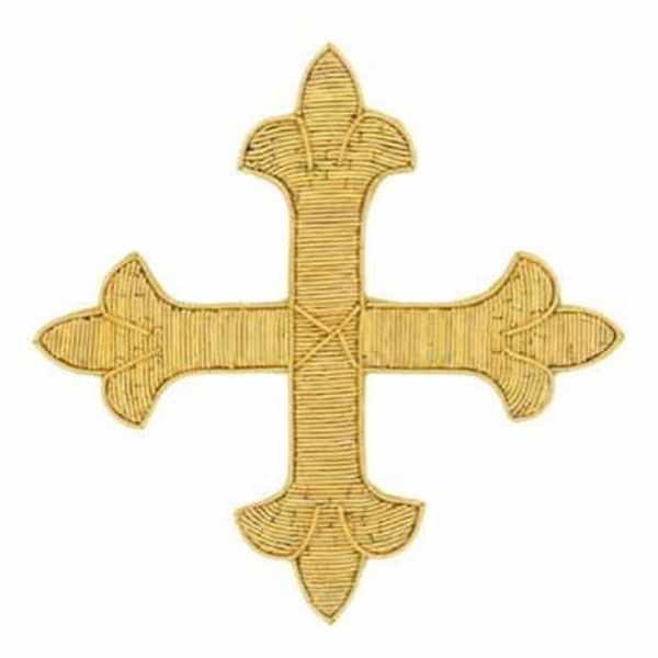 Immagine di Croci gigliate ricamate a mano oro H. 12 cm
