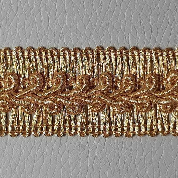 Imagen de Agreman Galón Hilo dorado H. cm 2,50 (0,98 inch.)Viscosa Poliéster Borde Ribete Pasamanería para Vestiduras litúrgicas 