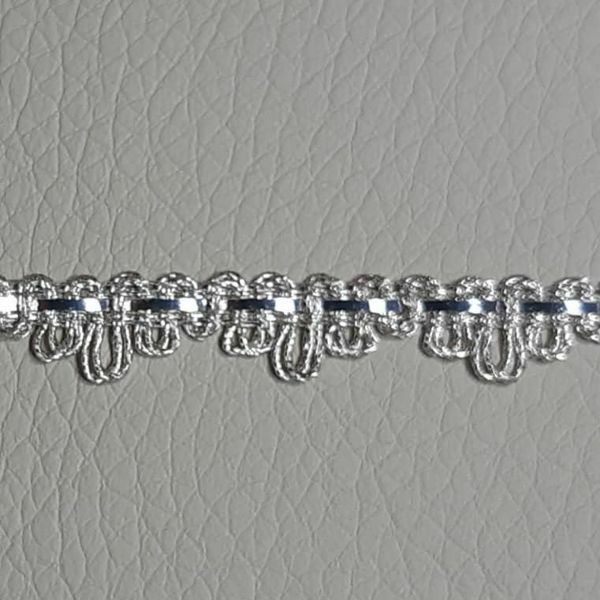 Picture of Agremano Braided Trim silver metal  H. cm 0,5 (0,19 inch.) 1-webbing Metallic thread and Viscose Border Edge Trimming for liturgical Vestments