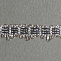 Picture of Agremano Braided Trim silver metal 3-webbings H. cm 1 (0,39 inch) Metallic thread and Viscose Border Edge Trimming for liturgical Vestments