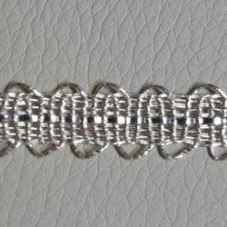 Imagen de Agreman Galón metal plateado Bordado H. cm 1 (0,4 inch) en hilo metálico y Viscosa Borde Ribete Pasamanería para Vestiduras litúrgicas 