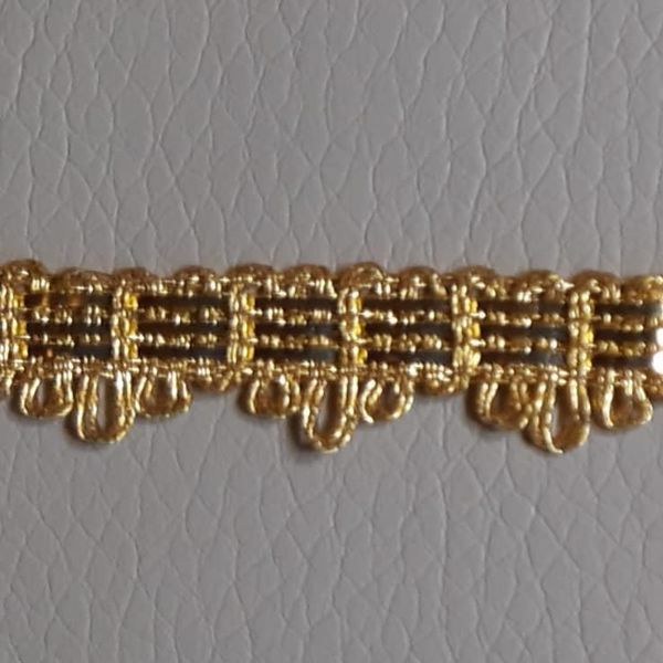 Picture of Agremano Braided Trim gold metal 3-webbings Metallic thread and Viscose Border Edge Trimming for liturgical Vestments
