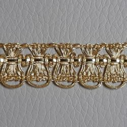 Picture of Agremano Braided Trim gold metal Fleur-de-lis H. cm 1,2 (0,47 inch) Metallic thread and Viscose Border Edge Trimming for liturgical Vestments