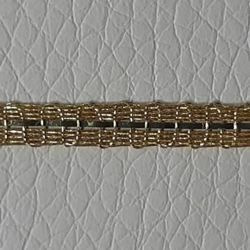 Immagine di Agremano metallo oro H. cm 0,3 (0,12 inch) filato metallico Viscosa Orlo Bordo Passamaneria per Paramenti sacri 