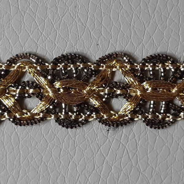 Imagen de Agreman oro antiguo H. 1,5 cm viscosa y poliéster