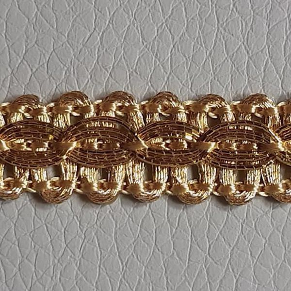 Imagen de Agreman dorado H. 1 cm viscosa y poliéster para vestimenta 