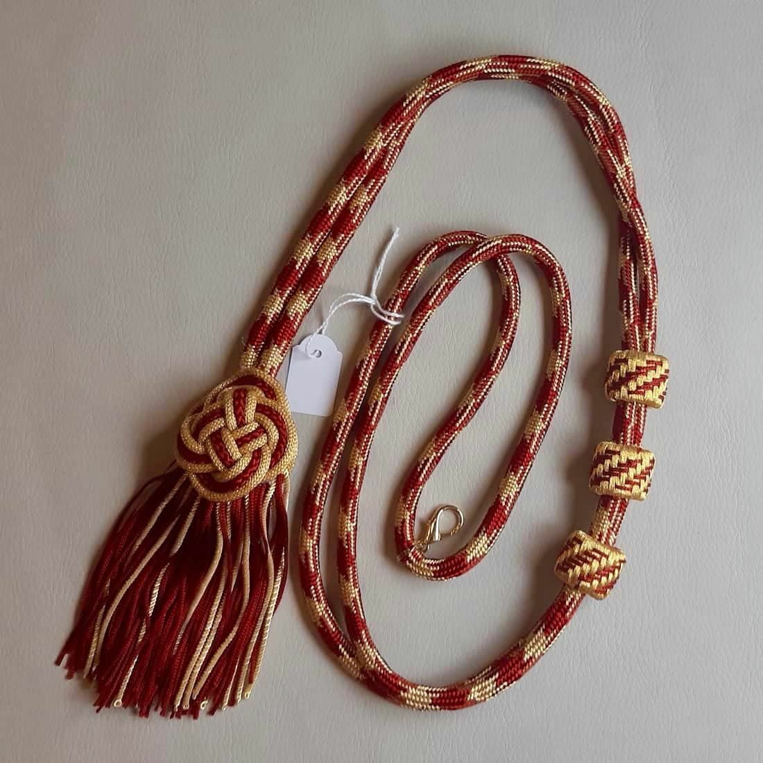 Cord Tassel with flat knot Metallic thread Red Green Flag Cardinal Red ...