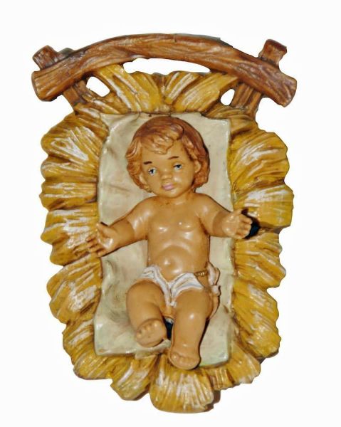 Imagen de Niño Jesús en Cuna Pesebre Euromarchi Lux 13 cm clásico plástico