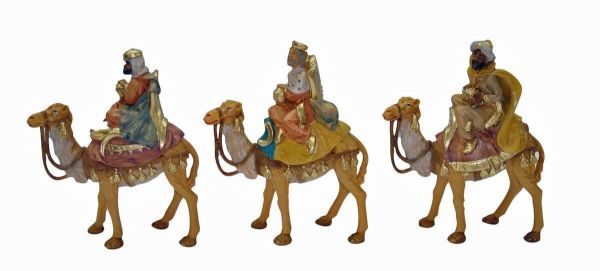 Imagen de 3 Reyes Magos en Camello Belén Euromarchi Lux 13 cm clásico plástico