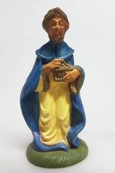 Immagine di Melchiorre Re Magio Mulatto cm 8 (3,1 inch) Presepe Pellegrini Colorato Statua in plastica PVC Arabo tradizionale piccolo per interno esterno 
