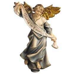 Picture of Glory Angel cm 8 (3,1 inch) Hand Painted Shepherd Nativity Scene classic Val Gardena wooden Statue peasant style