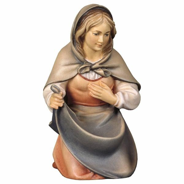 Imagen de María / Madonna cm 8 (3,1 inch) Belén Pastor Pintado a Mano Estatua artesanal de madera Val Gardena estilo campesino clásico