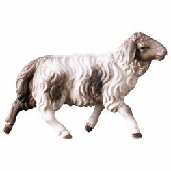 Immagine di Pecora che corre macchiata cm 8 (3,1 inch) Presepe Pastore Dipinto a Mano Statua artigianale in legno Val Gardena stile contadino classico 