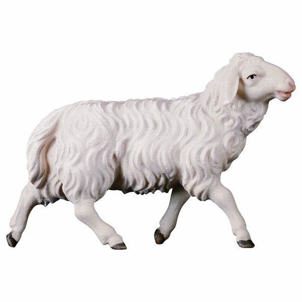 Picture of Sheep running cm 10 (3,9 inch) Hand Painted Shepherd Nativity Scene classic Val Gardena wooden Statue peasant style
