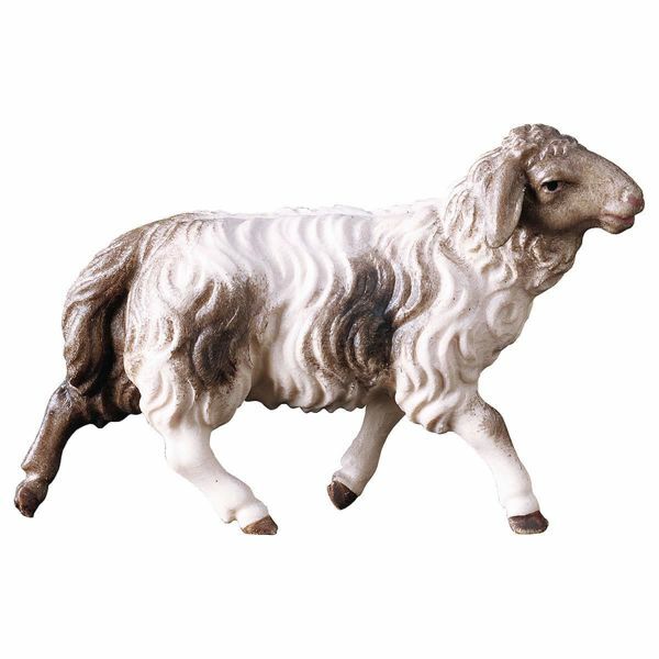 Picture of Sheep running cm 10 (3,9 inch) Hand Painted Shepherd Nativity Scene classic Val Gardena wooden Statue peasant style