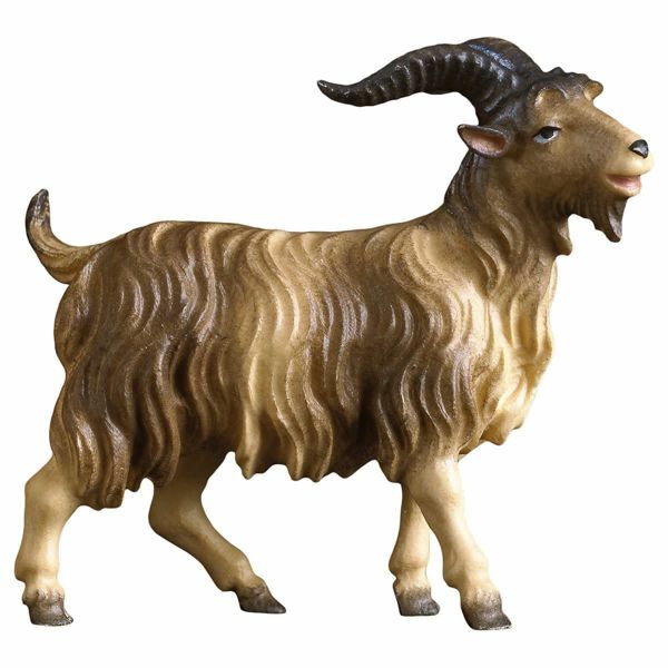 Immagine di Caprone Presepe Pastore 12 cm rustico legno Val Gardena