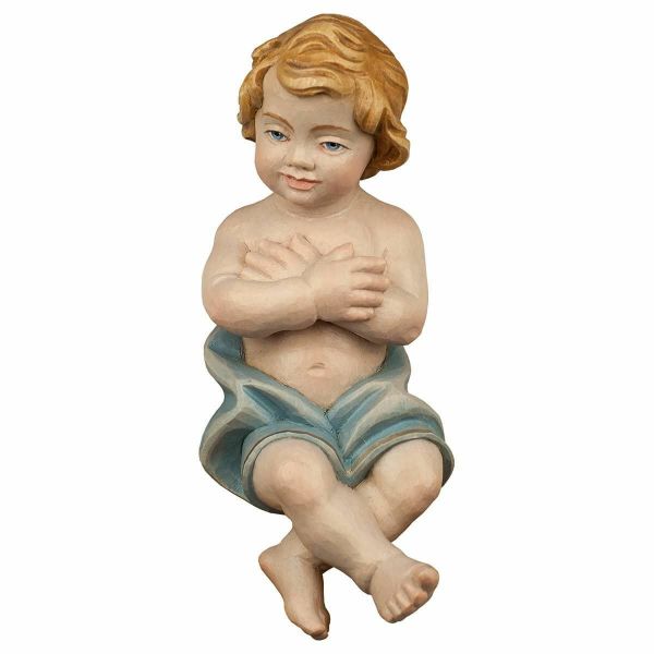 Immagine di Bambinello Gesù Presepe Pastore 50 cm rustico legno grande dipinto