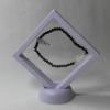 Imagen de Pulsera con cuentas de cristal y cruz de madreperla en caja - Topacio Aguamarina Ónix