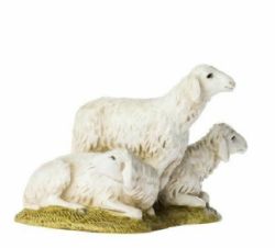Immagine di Gruppo di 3 Pecore 11 cm Presepe Lando Landi in resina PER ESTERNO