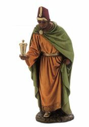 Immagine di Baldassarre Re Magio Moro cm 15 (5,9 inch) Presepe Landi Moranduzzo Statua in resina stile Arabo